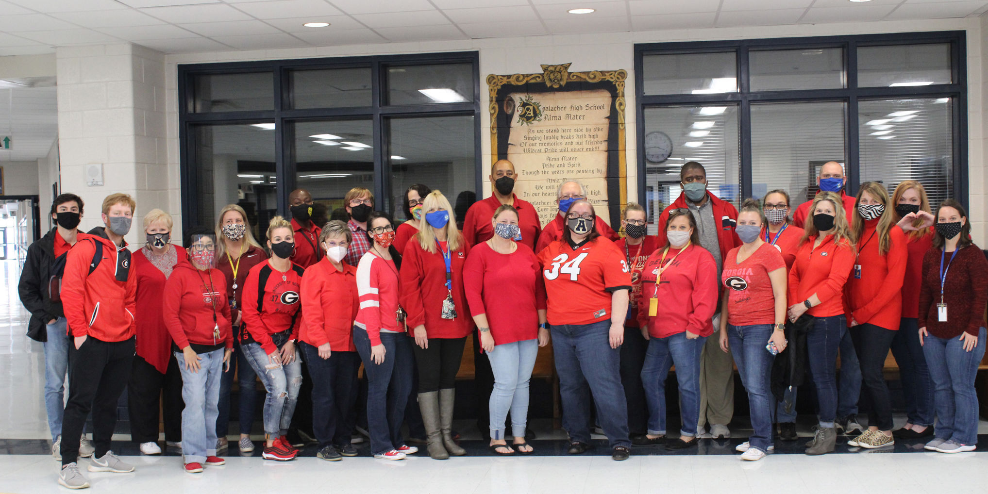 Apalachee faculty, staff take part in National Wear Red Day